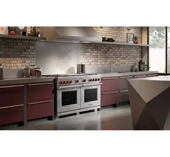 Wolf range repair in Calabasas, Wolf dual fuel range in a modern kitchen